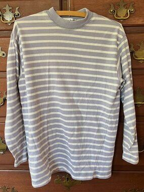 Vintage Calvin Klein Sport striped Mock Neck, Long Sleeve Top, size P